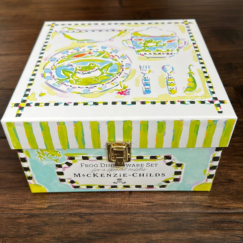 NWOT MacKenzie-Childs Frog Toddler’s Dinnerware Set
